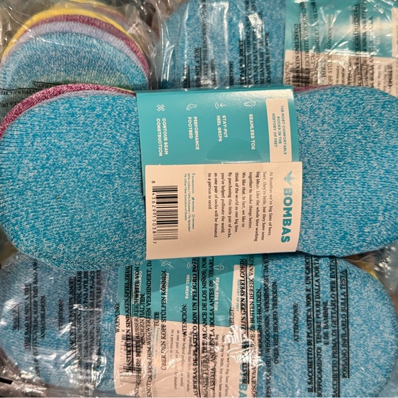 New 4-Pack Bombas Women's Lightweight No Show Socks Mixed Bright Colors Medium - Picture 5 of 9